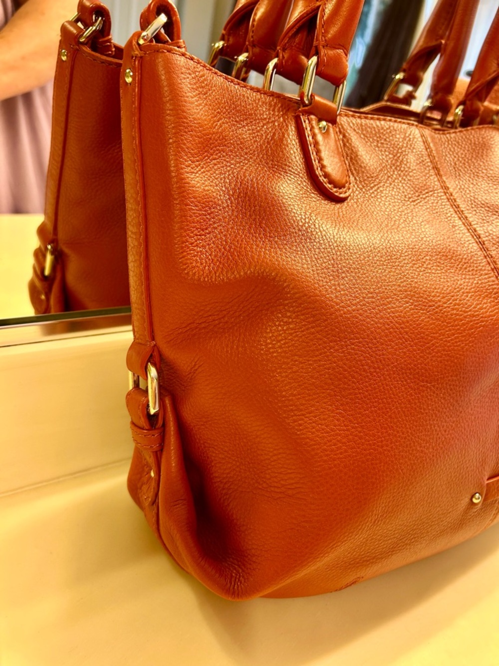Cole Haan Burnt Orange Leather Tote 🍁🍊 - Picture 5 of 16